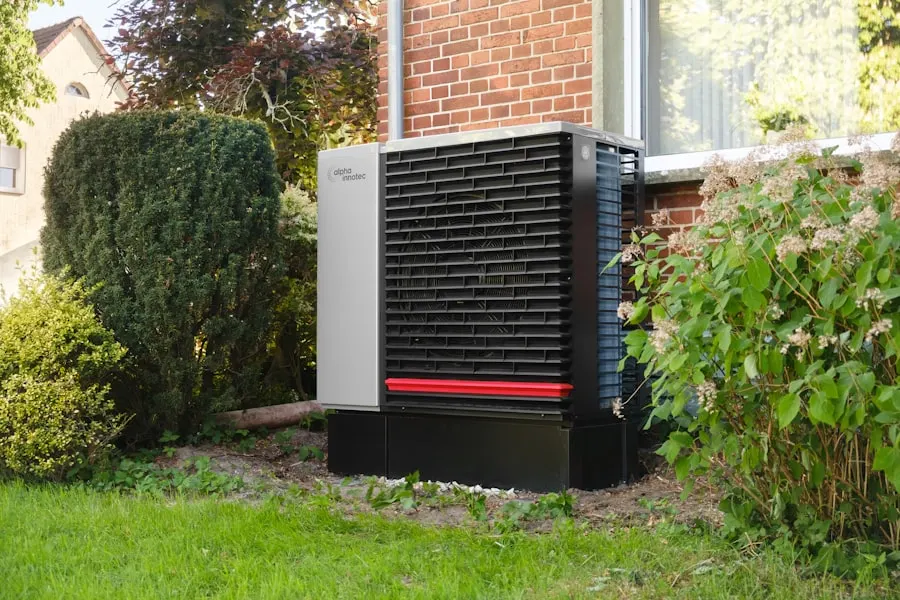 Outdoor heat pump installation