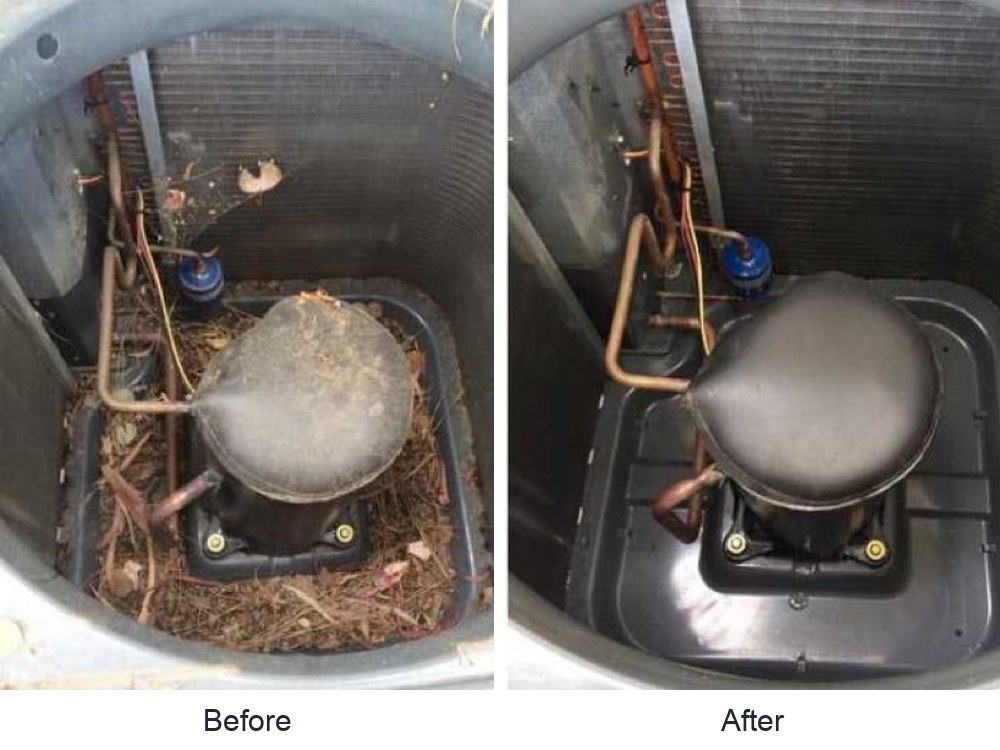 Before and after: a worn outdoor unit restored