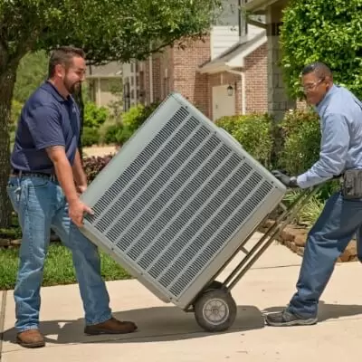 Technicians Moving Hvac Unit 1